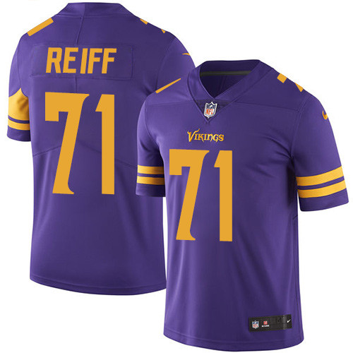 Minnesota Vikings #71 Limited Riley Reiff Purple Nike NFL Men Jersey Rush Vapor Untouchable->youth nfl jersey->Youth Jersey